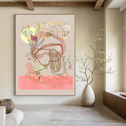 Collage Abstract Art for Bohemian Home Studio Corners DLZ0103