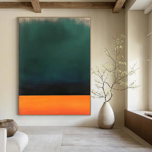 Green - Orange Gradient Abstract Art for Living Room & Garden Room DLZ0456