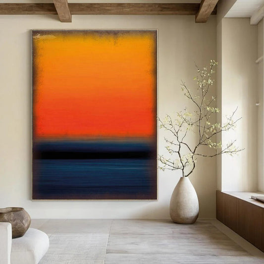 Minimalist Gradient Sunset Art for Beach House & Spa Retreat DLZ2301