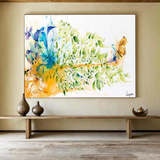 Butterfly and Floral Watercolor Art for Light - Filled Sunroom DLZ2921