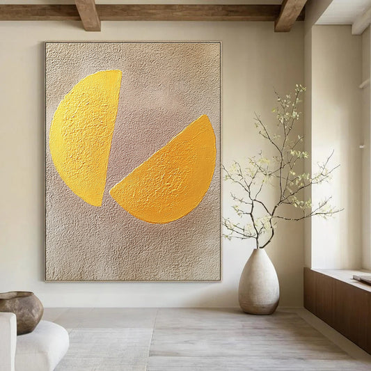 Yellow Semicircles Playful Abstract Art for Child’s Bedroom & Cheerful Home Kitchen STSC1456