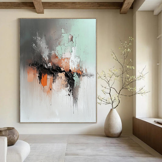 Textured Abstract in Muted Tones for Cozy Reading Nook & Art - Centric Library STSC795