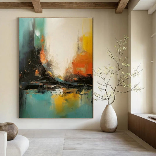 Urban Color Clash Abstract for Rooftop Art Gallery & Industrial - Chic Loft DLZ0935