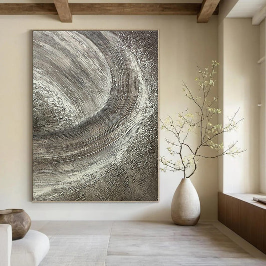 Textured Gray Swirl Art for Industrial Loft & Modern Art Gallery DLZ2242
