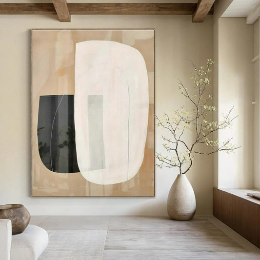 Black - White Geometric Abstract Art for Minimalist Office & Modern Art Gallery DLZ1950