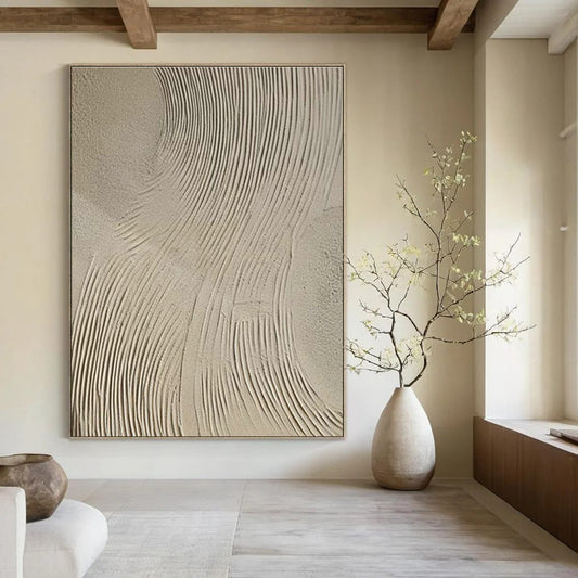 Beige Wave - Texture Art for Spa Wellness Center Relaxation Zones DLZ0193