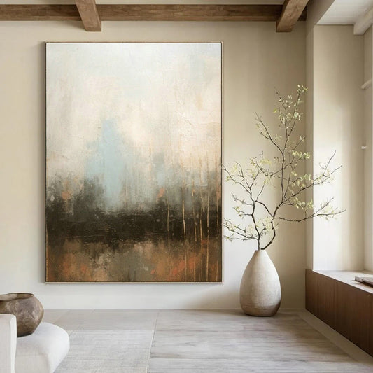 Gray - Blue Hazy Abstract Art for Minimalist Bedroom & Calm Wellness Center DLZ0745