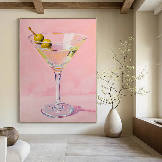 Realistic Martini Painting for Cocktail Bar & Luxury Hotel Lounge DLZ0656