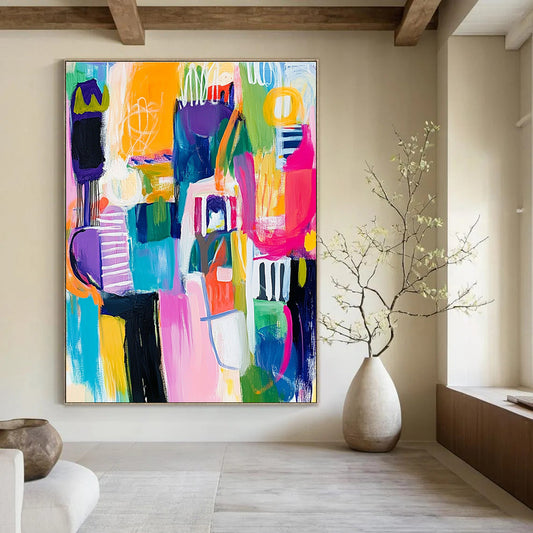 Vibrant City Abstract Art for Dining Room & Sunroom STSC678