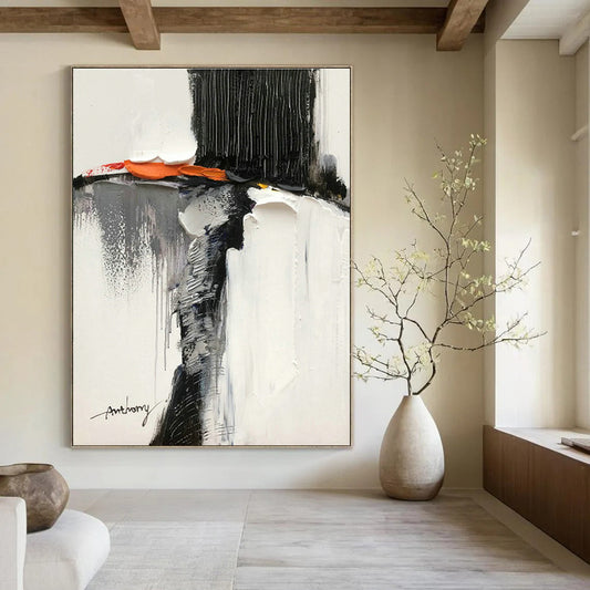 Black - White Abstract Art for Industrial Loft & Contemporary Gallery DLZ0801