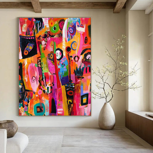 Colorful Abstract Chaos for Bohemian - Chic Restaurant & Creative Studio Break Area STSC1218