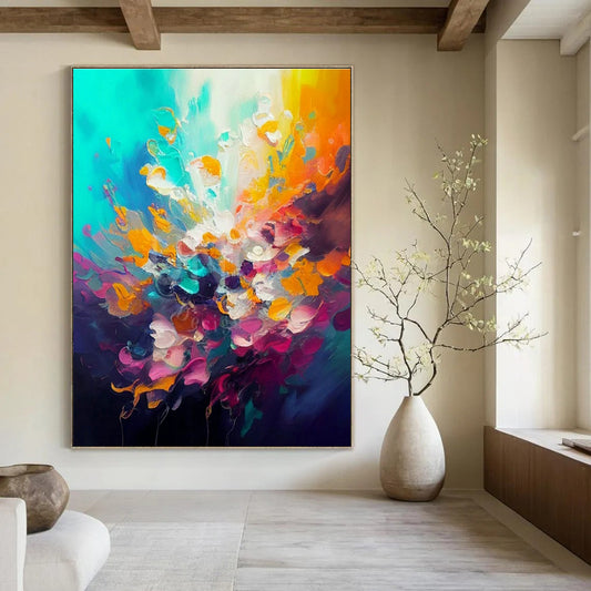 Colorful Burst Abstract Art for Modern Living Room & Art Gallery Exhibition DLZ1810