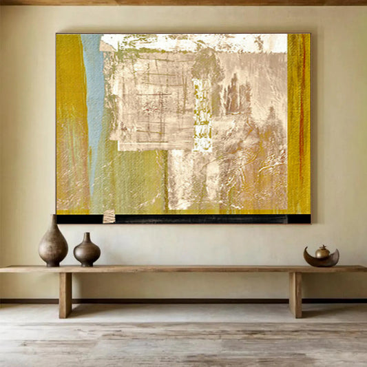 Yellow - Brown Geometric Abstract Art for Industrial - Style Hallway DLZ2777