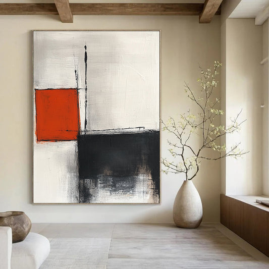 Red and Black Geometric Abstract for Industrial Loft & Contemporary Studio STSC772