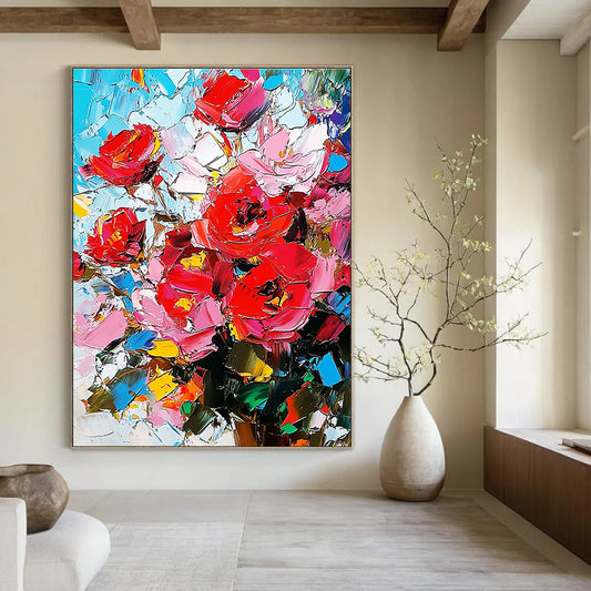 Colorful Flower Bouquet (Impasto) for Cheerful Café & Art - Loving Home Kitchen STSC927