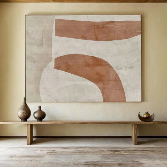 Brown - White Curve Abstract for Contemporary Art Studio DLZ2972