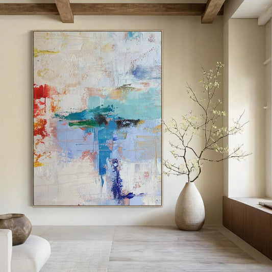 Colorful Brushstrokes Abstract Art for Office & Living Room DLZ0343