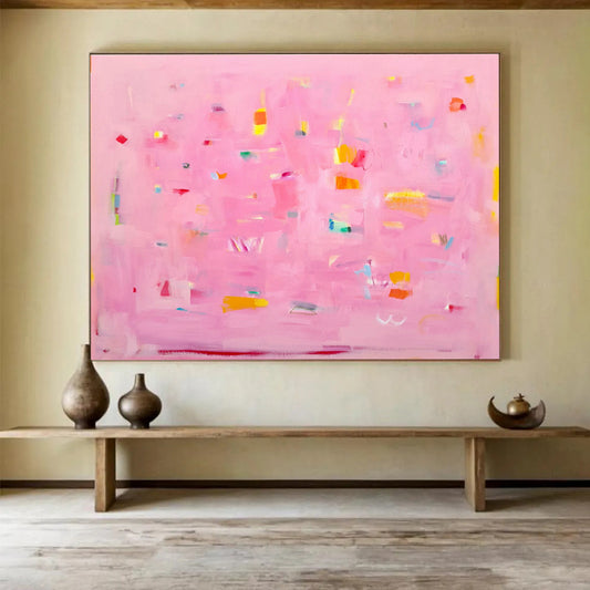 Pink Color - Dot Abstract Art for Cheerful Girl’s Bedrooms DLZ2435