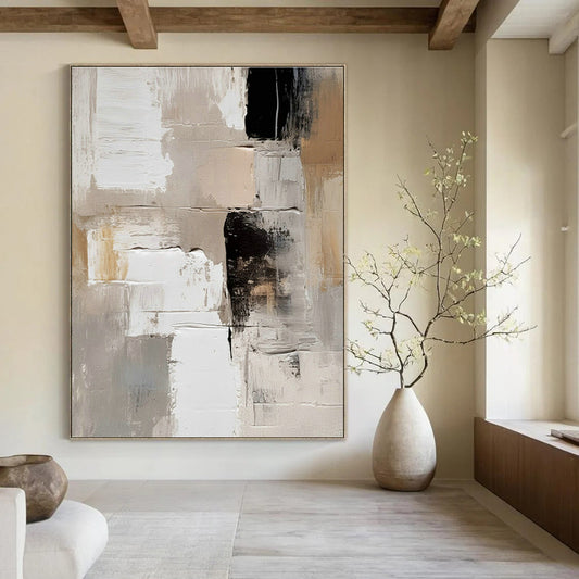 Gray - White - Black Abstract Art for Industrial - Chic Loft & Modern Art Museum DLZ0718