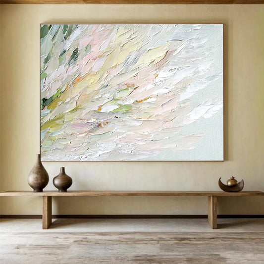 Soft Colorful Feathery Strokes Art for Elegant Bedroom & Art Gallery SC450