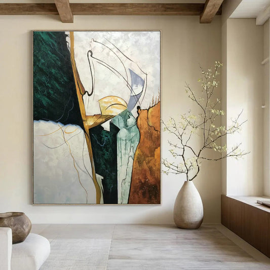 Colorful Line Abstract Art for Living Room & Art Studio DLZ0524