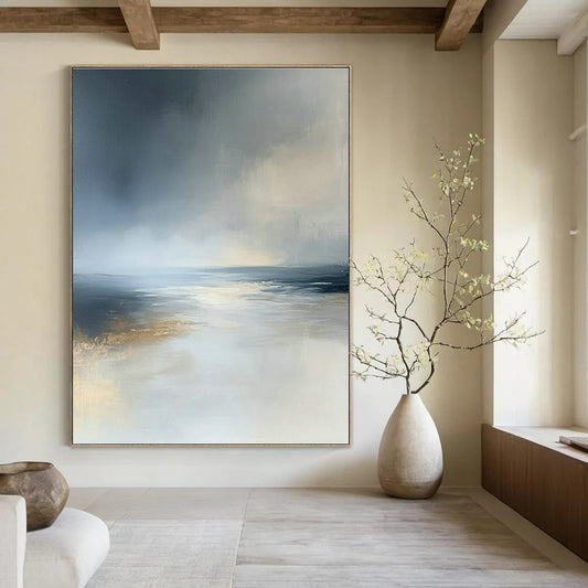 Gray - Blue Seascape Art for Coastal Home & Nautical - Themed Restaurant DLZ1836