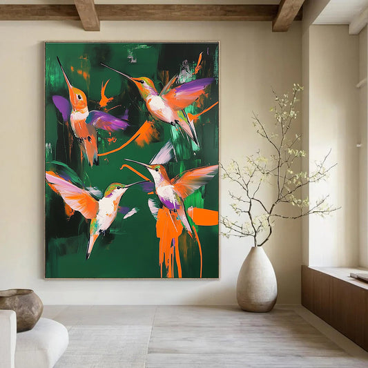 Colorful Hummingbirds for Tropical - Themed Café & Lively Home Sunroom STSC1014