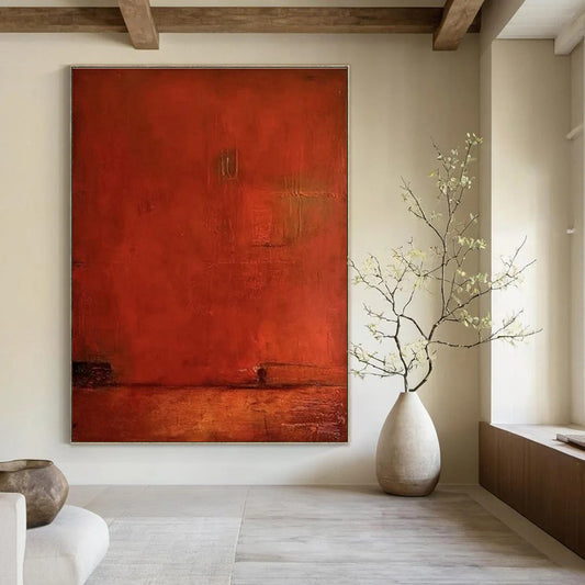 Red Textured Art for Wine Cellar Tasting Room & Romantic Dinner Venue DLZ1498