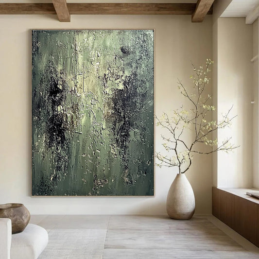 Textured Green Abstract for Industrial - Chic Loft & Artistic Studio STSC587