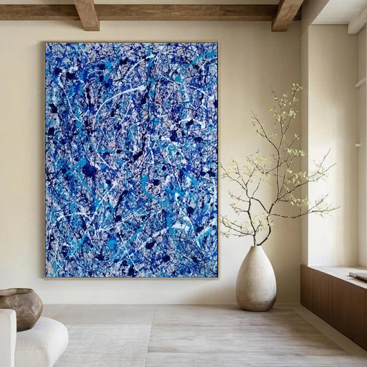 Blue Splash Abstract Art for Modern Office Lobby & Art - Inspired Café DLZ2260