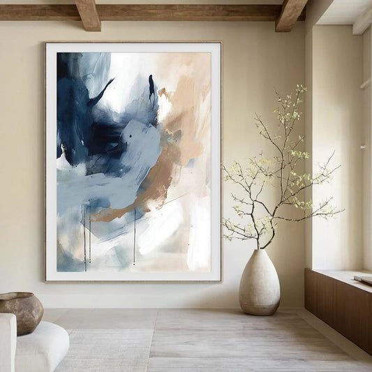 Blue - Gray Abstract Art for Corporate Reception Areas DLZ0106