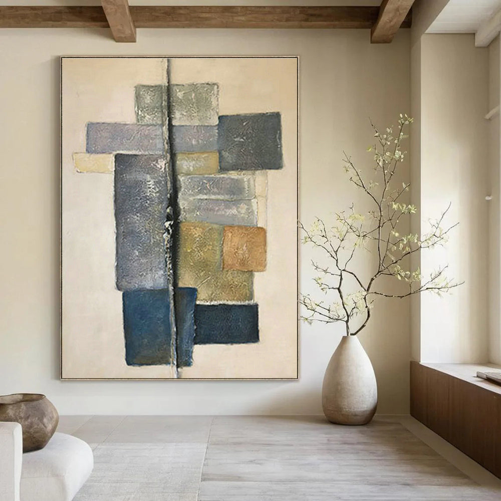 Geometric Color - Block Abstract Art for Modern Office Reception & Design Studio DLZ1058