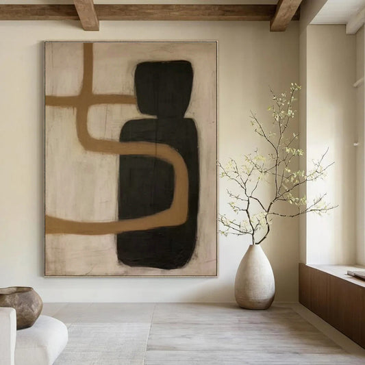 Brown - Black Abstract Art for Vintage Whiskey Bar & Industrial Home Den DLZ0849