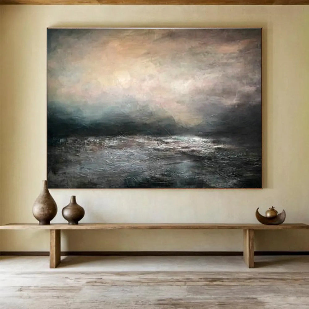 Dark Sea View Oil Painting for Industrial - Style Loft Office Spaces DLZ3153