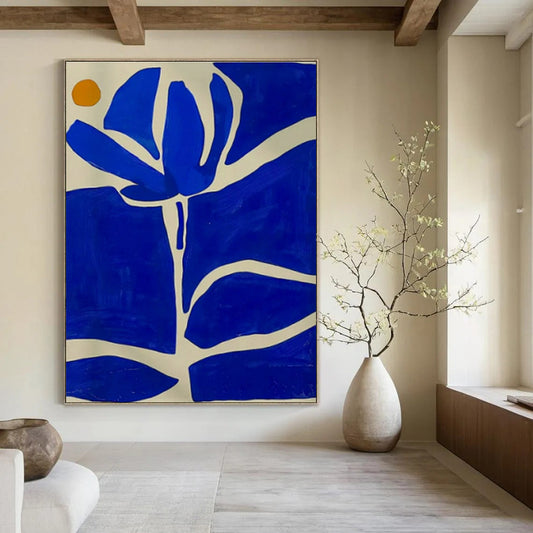 Blue Floral Art for Coastal Home & Botanical - Themed Art Show DLZ1846