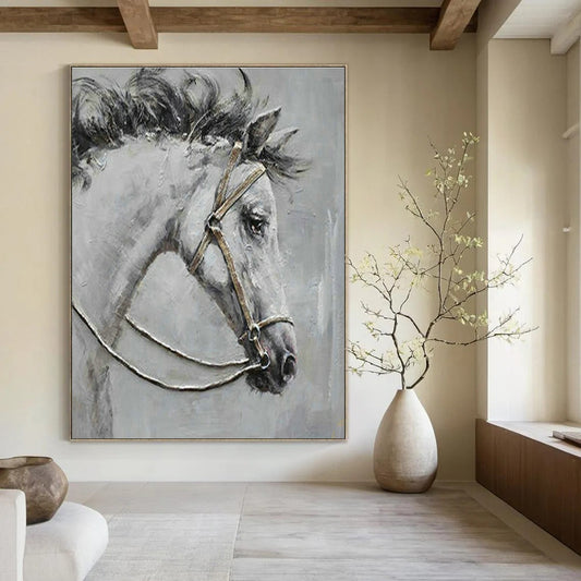 Horse Portrait Art for Equestrian Club & Classic Home Study DLZ2034