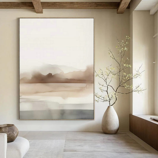 Ink - Wash Landscape Art for Minimalist Study & Cultural Art Gallery DLZ0724