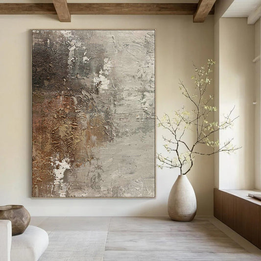 Brown - Gray Abstract Art for Sophisticated Whiskey Bar Tasting Areas DLZ0198