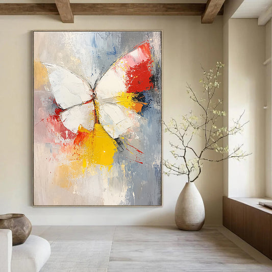 Textured Butterfly Painting for Bohemian Bedroom & Nature - Inspired Gallery STSC552