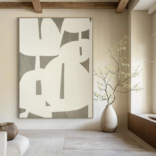 Gray - White Geometric Art for Minimalist Gallery & Industrial - Style Office DLZ1888