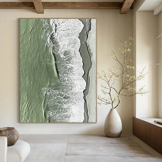 Aerial Green Beach Waves for Coastal Home Office & Beachfront Resort STSC1158