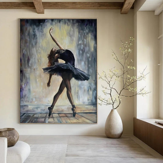 Ballerina in Black Art for Dance Studio & Romantic Theater Lobby DLZ2328