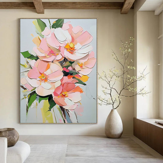 Pink Flower Bouquet 1 Art for Floral - Themed Hotel Lobby & Elegant Home Dining Room STSC1412