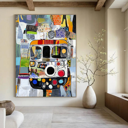 Colorful Bus Collage for Bohemian Café & Travel - Themed Gallery STSC820