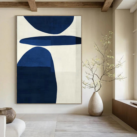 Sleek Dark Blue Art for Luxury Hotel Suite & Design - Forward Home Office DLZ1962