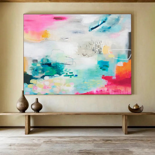 Pink - Blue Creative Abstract Art for Artistic Home Studios DLZ2447