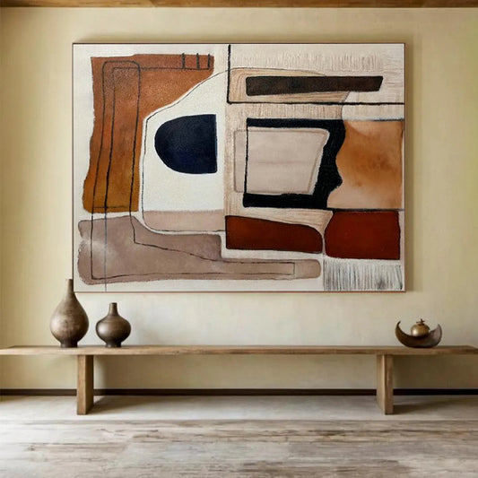 Minimalist Brown - Beige Abstract for Crafting a Calm, Focused Home Office Retreat DLZ3039