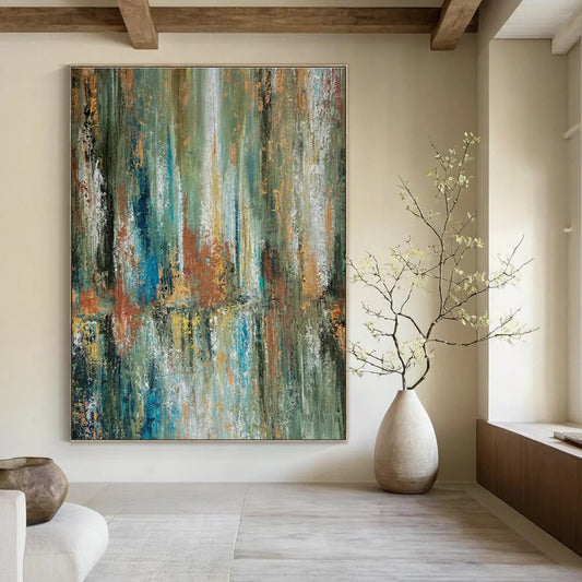 Colorful Vertical - Stroke Abstract Art for Modern Office Conference Room Walls DLZ0049