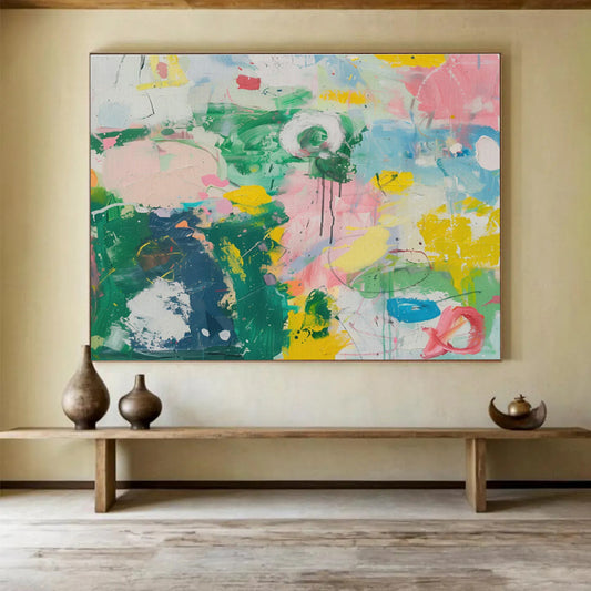 Vibrant Abstract Garden Art for Lively Kitchen Nook DLZ2866