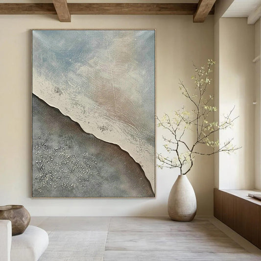 Beach - Textured Abstract Art for Living Room & Sunroom DLZ0502